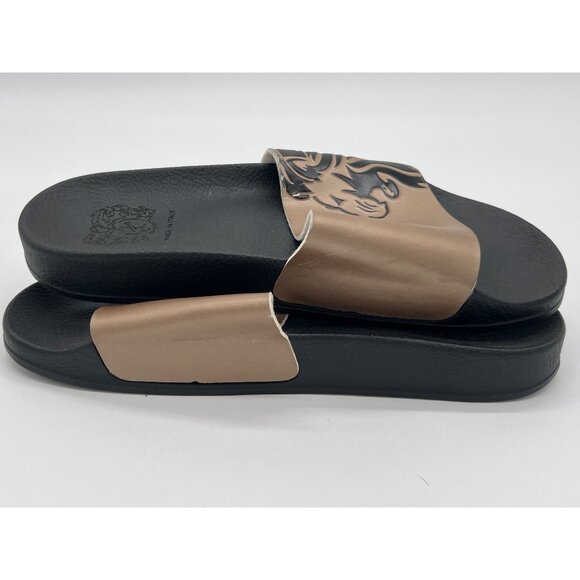 Bruno Magli Mens Size 8 Slide Sandals Black & Bronze Made In Italy main image 7